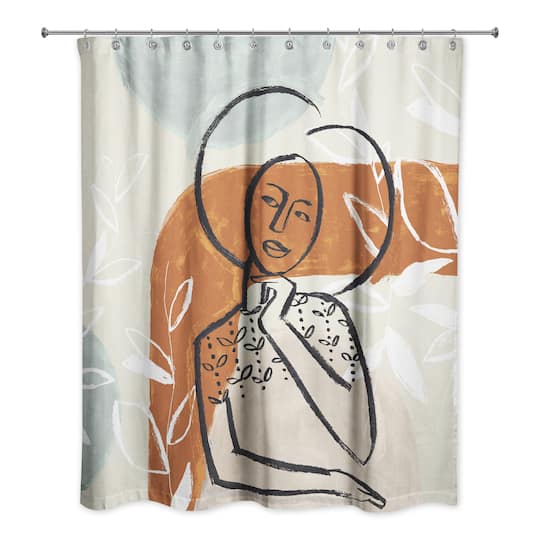 Earthy Abstract Figure I 71" x 74" Shower Curtain